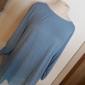 NWT STYLE & CO CORE FASHION BLUE FOG L TOP